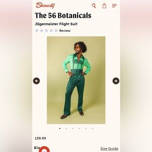 NWT Shinesty the 56 Botanicals Jäegermeister flight suit men’s XL